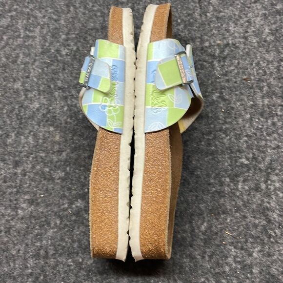 Birkenstock Birkies Madrid Blue Green White Slides Size 39 - Picture 6 of 12